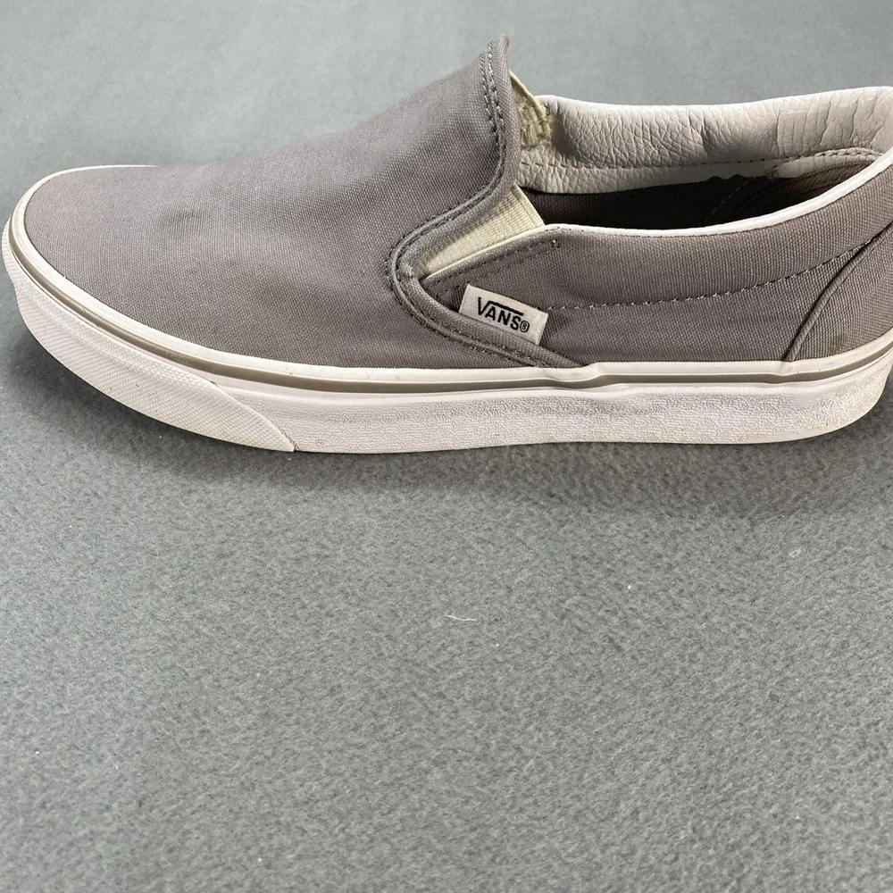 Vans Slip On Shoes Mens 6.5 Womens 8 Gray Classic Canvas Casual Skate Sneakers